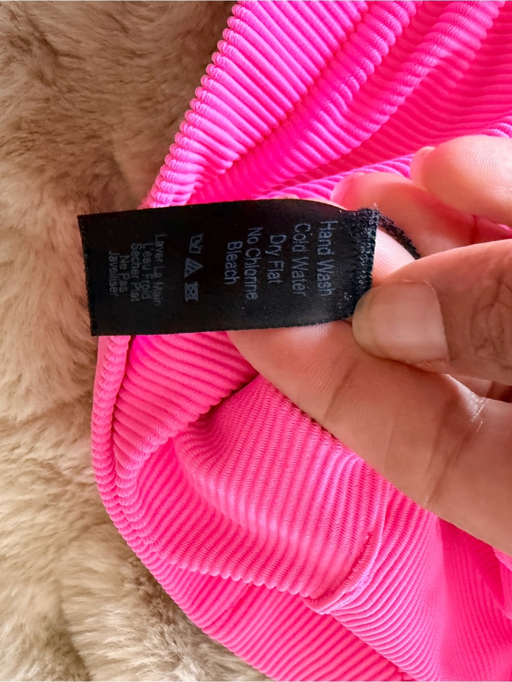 Beach Riot Ribbed Square Bralette - Neon Pink - Picture 4 of 4